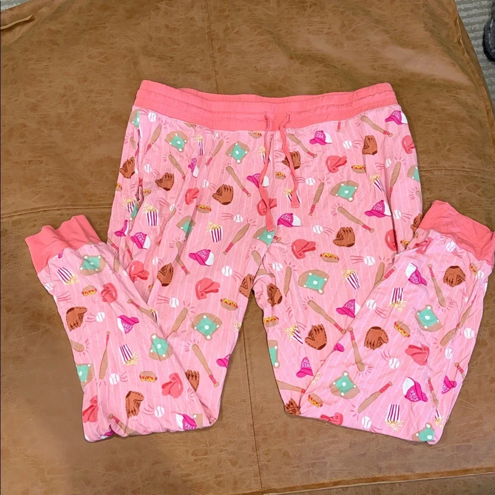 Little Sleepies All Star Baseball Women’s Pants Pink XL - Picture 1 of 4